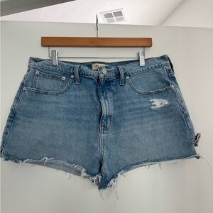 Madewell Light Blue Distressed Jean Shorts